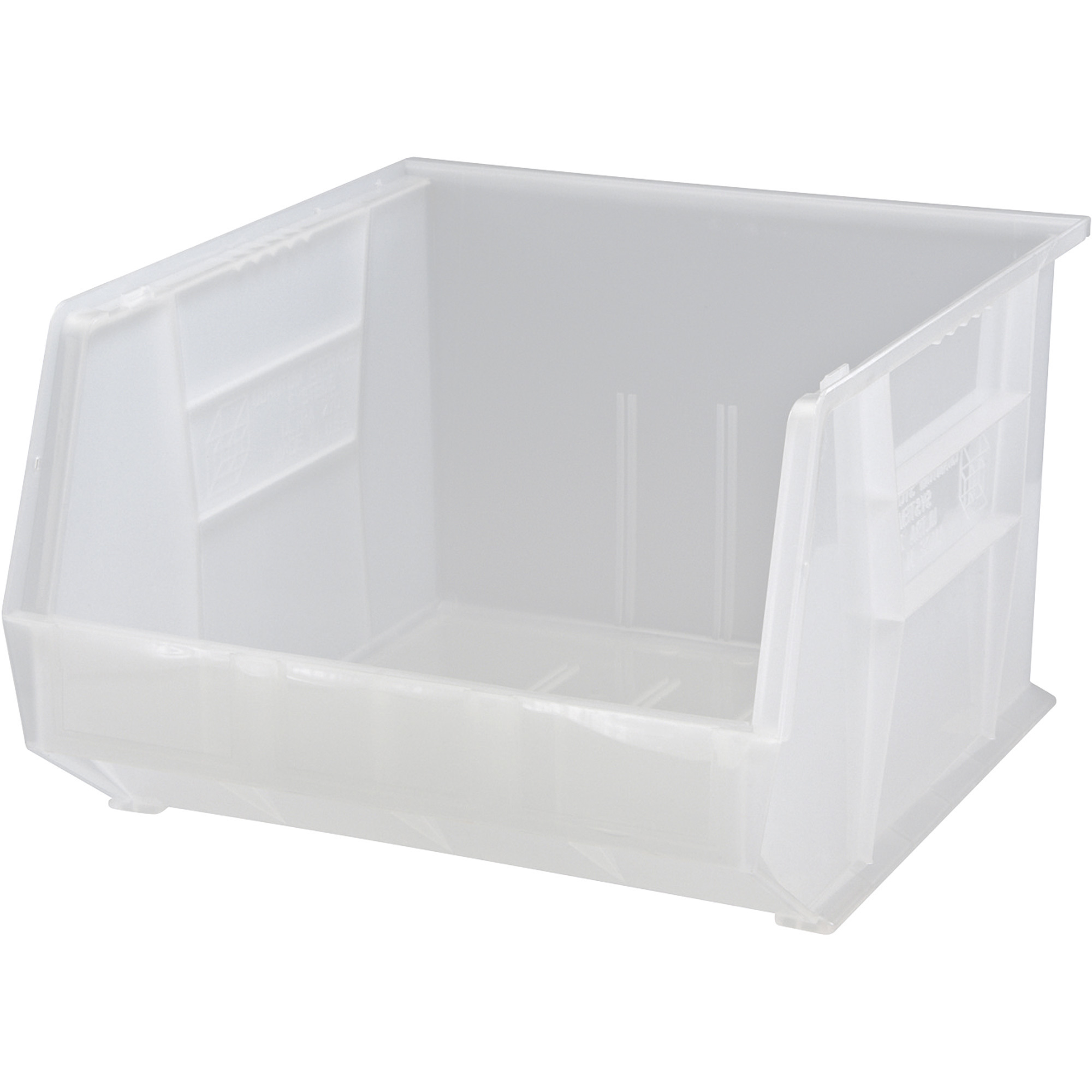 Quantum Storage Stack and Hang Bin, 18in. x 16 1/2in. x 11in., Clear, Carton of 3, Model# QUS270CLCS